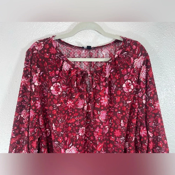 Lane Bryant Floral Front Tie Pullover Blouse Women’s 26/28 Summer Spring Casual - Picture 2 of 11